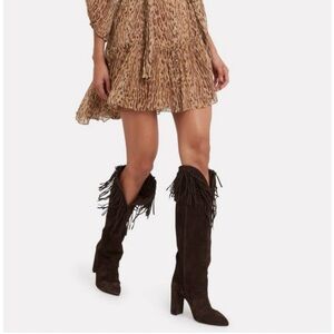 Paris Texas Fringe Knee-High Boots - Brown